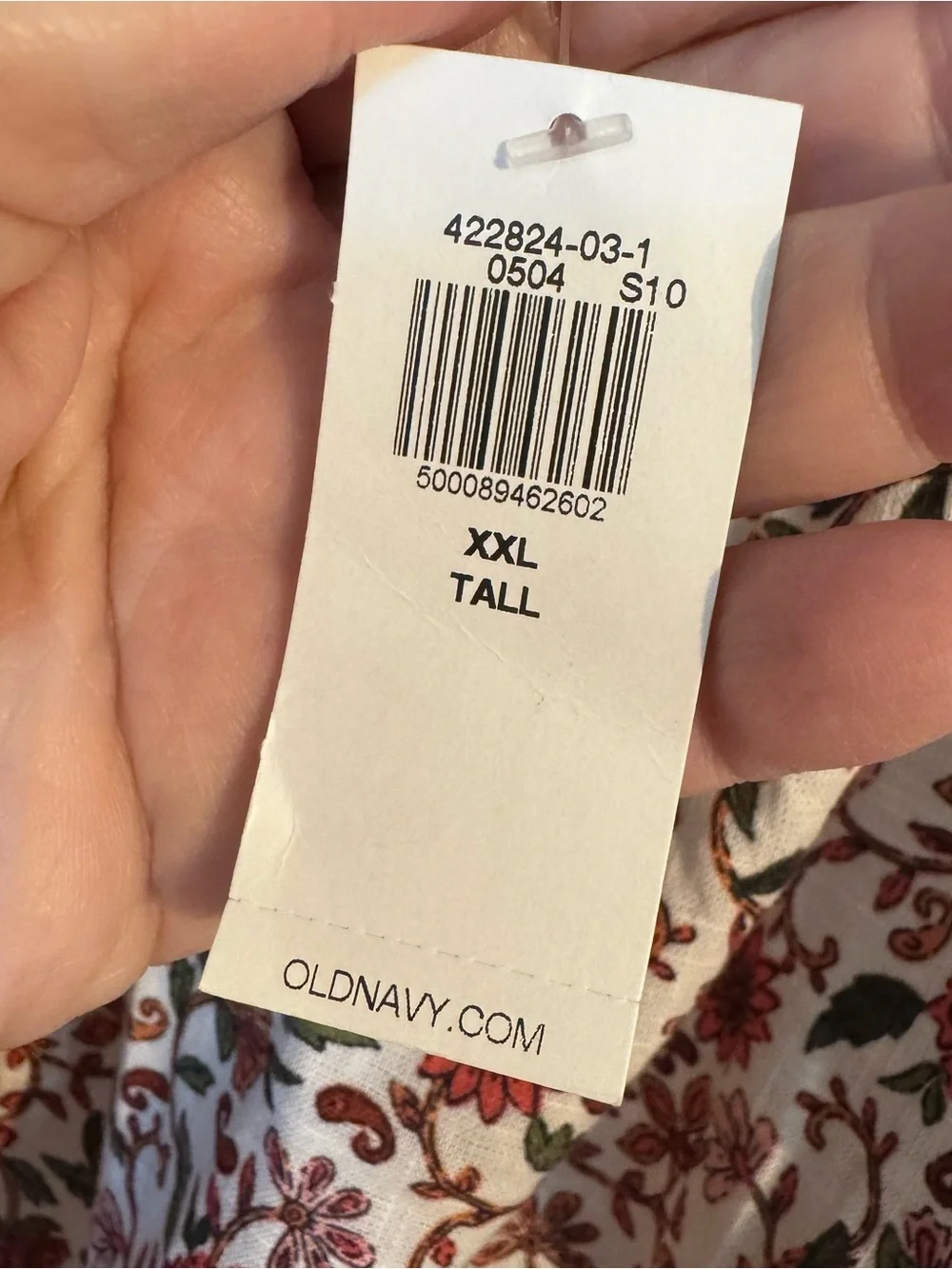 NWT Old Navy Cream Peasant Blouse with Rusty Floral Print PLUS: 2X #R - Picture 10 of 10